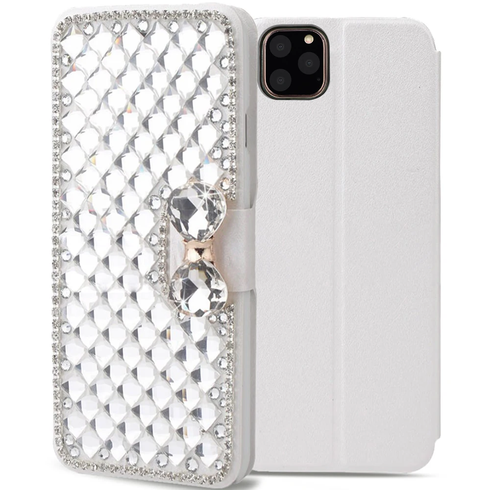 LAPOPNUT чехол для Iphone 11 Pro Xs Max Xr X 7 8 Plus 6 6s 5 5s SE блестящий кожаный бумажник со стразами