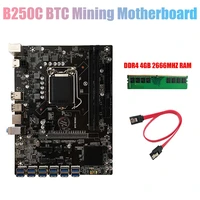 b250c btc mining motherboardddr4 4g 2666mhz memory 12xpcie to usb3 0 graphics card slot lga1151 computer motherboard