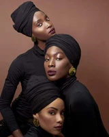 african head wraps for black women pretied turban stretch headband tie for sleeping muslim plain jersey scarf head hijab wrap