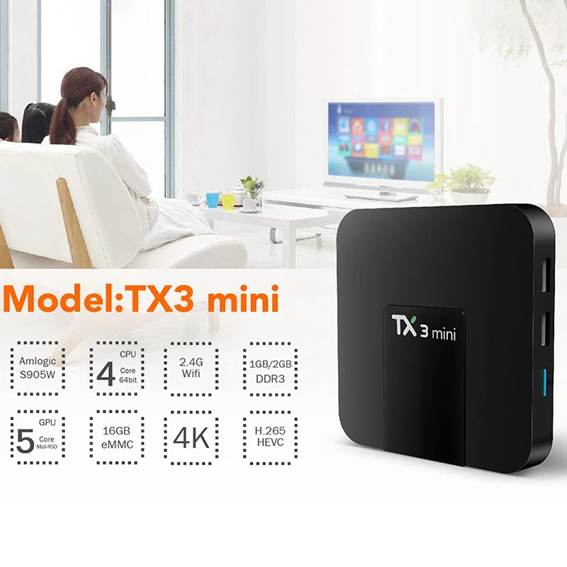 TX3 Mini TV Box 2 16G Android 8.1 2.4G WiFi Smart 4K Set Media Player | Электроника