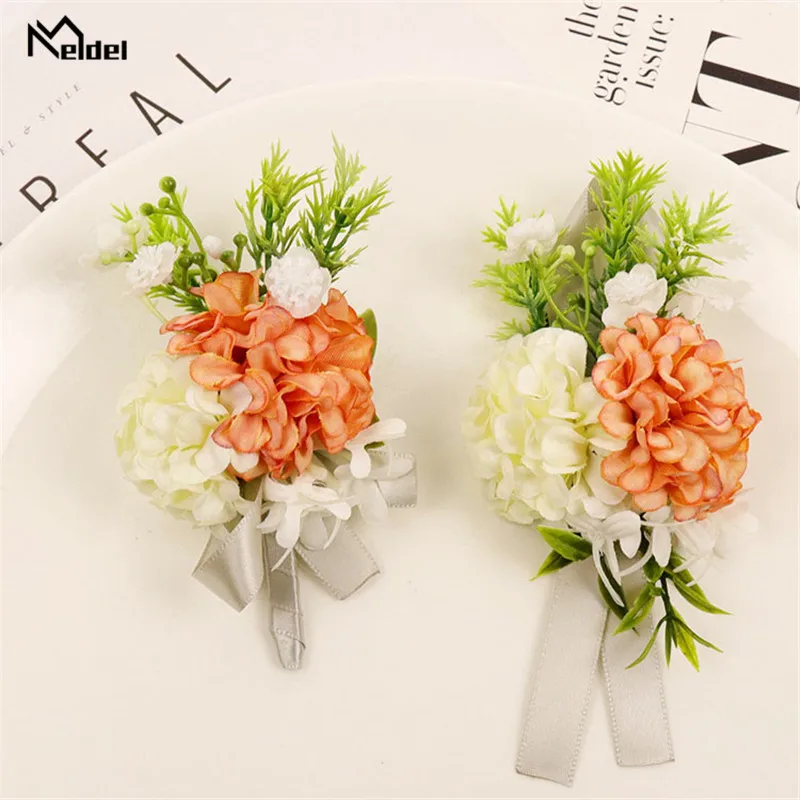 Meldel шелковые свадебные цветы на запястье для подружки невесты декоративные