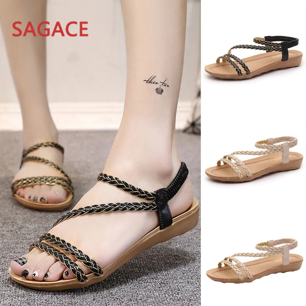 SAGACE/Летняя женская обувь Обувь с открытым носком в римском стиле Плетеные