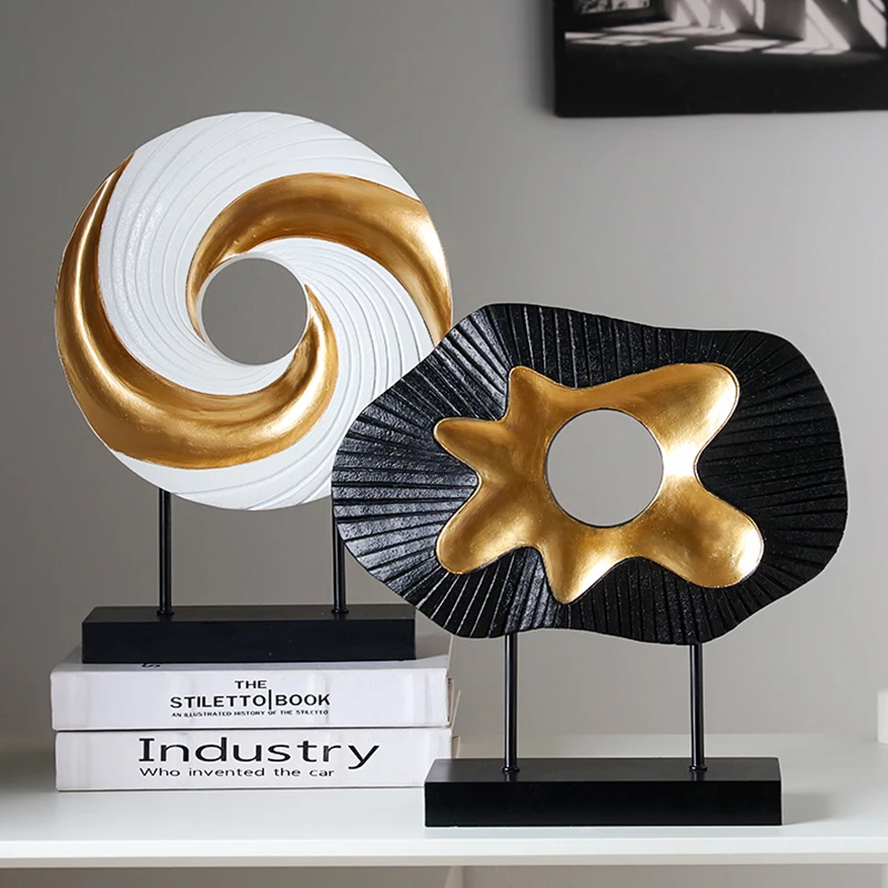 

Resin Face Sculpture High-end Art Geometric Thread Crafts Living Room Office Wine Cabinet Art Furnishings Home Decoration Gifts