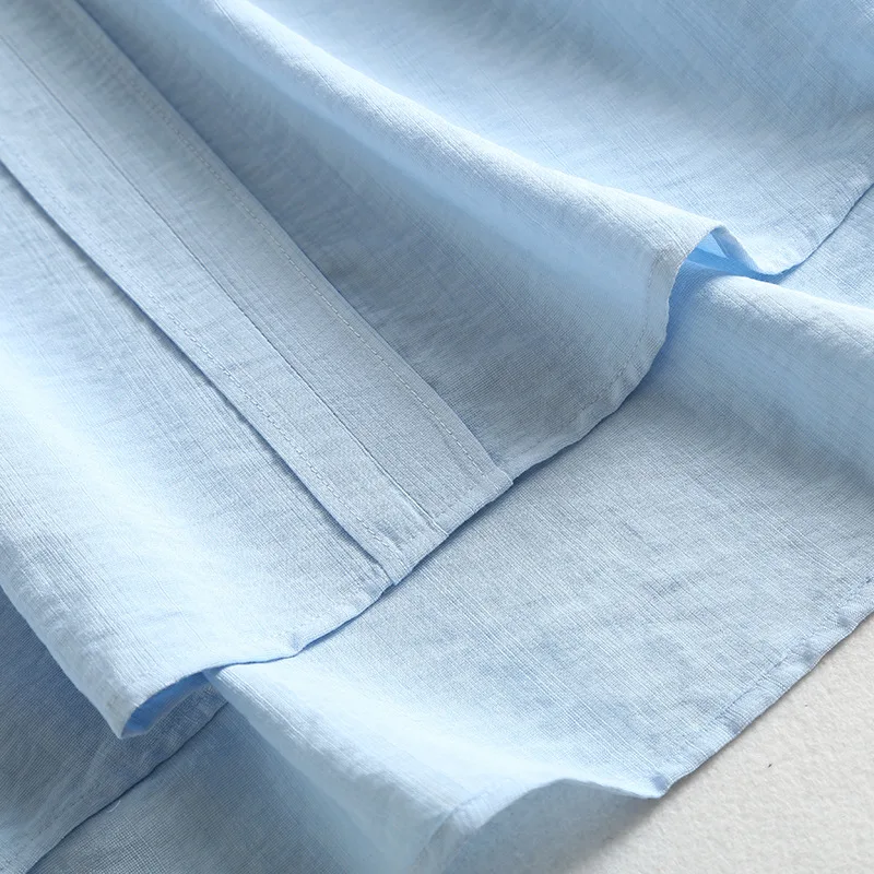 

Stand Collar Flare Sleeve Solid Women Blouses Simple All Match Casual Pullover Shirts 2021 Japan Style Office Lady Summer Tops