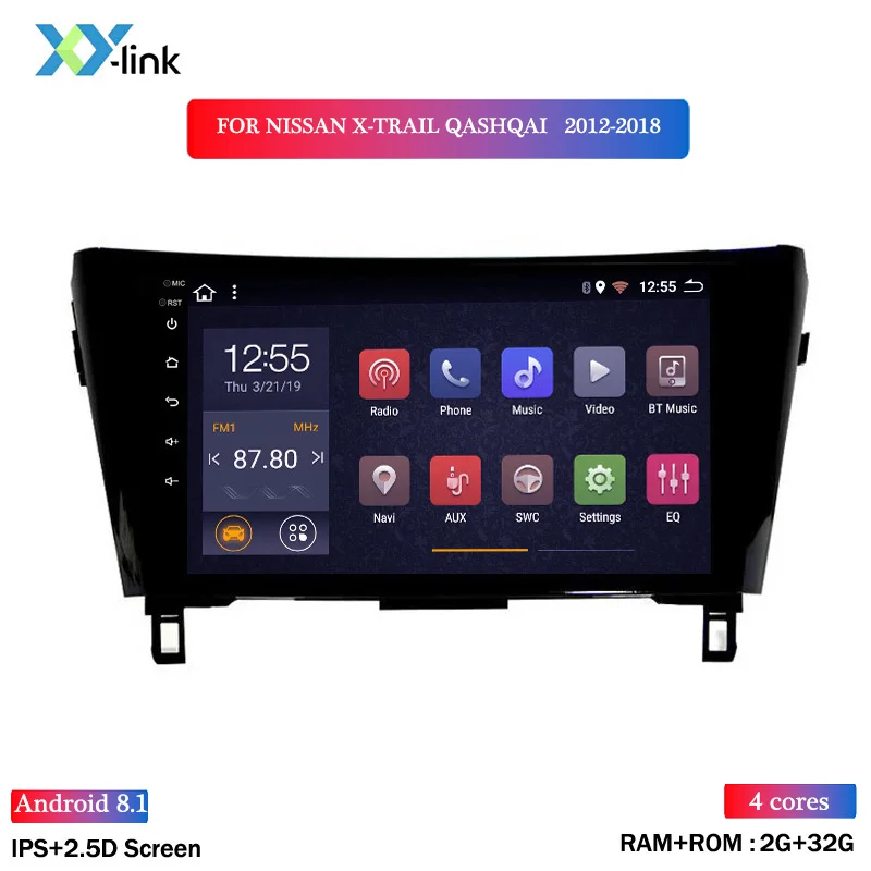 10,1 дюймов Wanqi Android 8,1 2+ 32G wifi и 4G 2.5D full touch для 2012- лет Nissan QashQai X-Trail Автомобильный dvd Радио - Цвет: 4 CORES 2G RAM