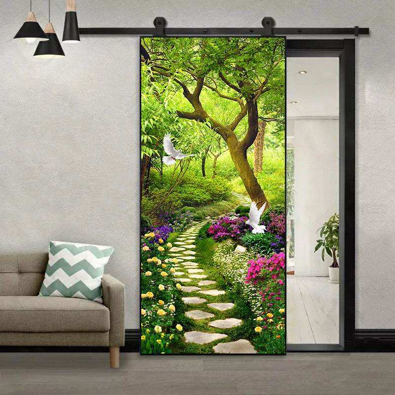 Очаровательный лесной пейзаж настенные стикеры сделай сам дверь домашний декор