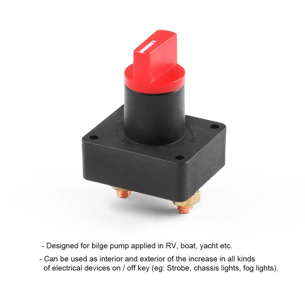 

Car Marine Camper Cut Battery Isolator Disconnect Switch Plastic Replacement Kill Switch Power Supply 100A 100M 12V
