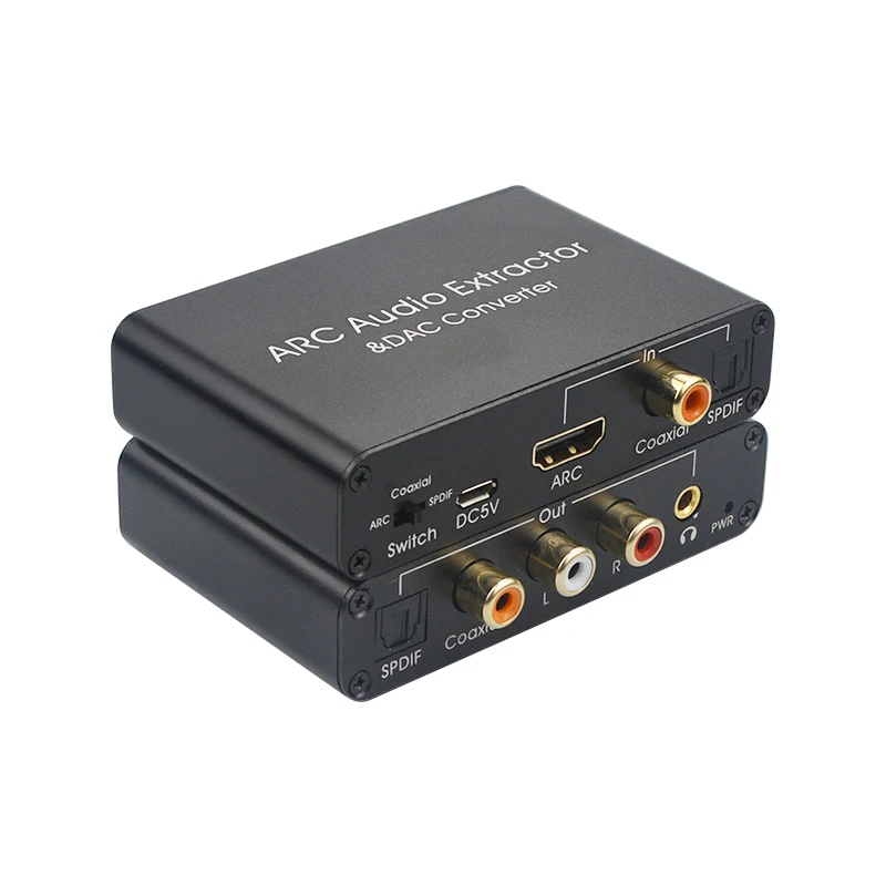 

Hot 192KHz ARC Audio Adapter HDMI Audio Extractor Digital to Analog Audio Converter DAC SPDIF Coaxial RCA 3.5mm Jack Output
