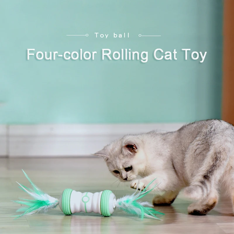 

Electric USB Funny Cat Stick Toys Feather Auto Scroll Pet Kitten Interactive Electrical Toys