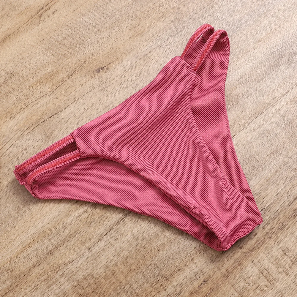 

2021 European and American New Pure Color Triangle Split Sexy Bikini Hot Spring Beach Swimsuit