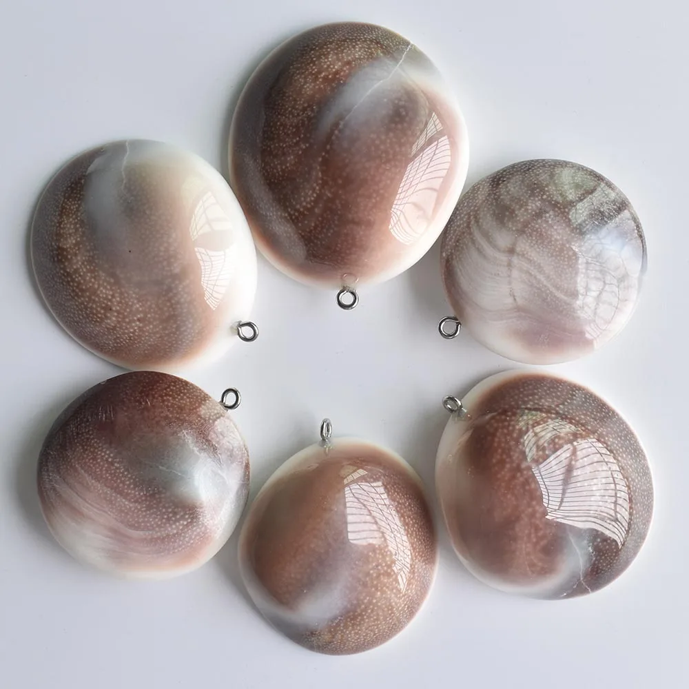Оптовая продажа модных подвесок 6 шт./лот из натурального камня ракушки в форме