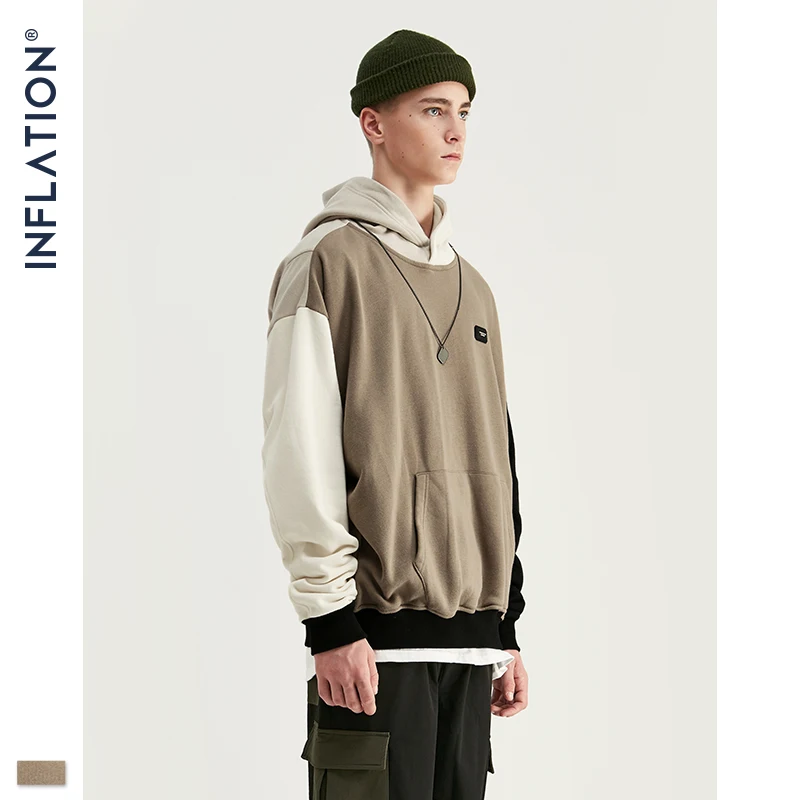 Мужская толстовка с капюшоном INFLATION Design FW модная Толстовка контрастных цветов