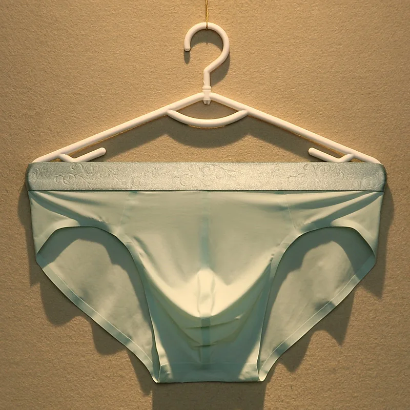 Дышащие мужские трусы боксеры из ледяного шелка в полоску Бесшовные тонкие