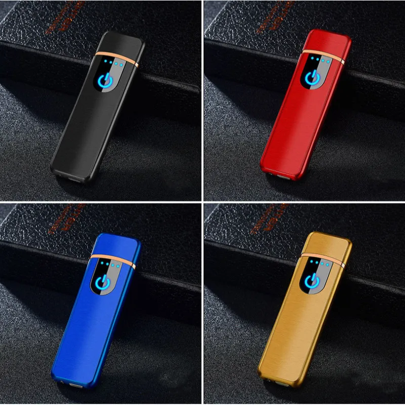 Тонкая USB зарядка Зажигалка сенсорный экран электронные зажигалки для сигарет