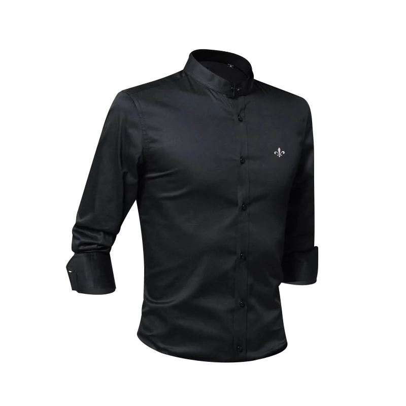 Хлопок вышитые модные Blusa Camisa Social Masculina Dudalina длинный рукав Slim Fit рубашка мужская одежда с цветочным принтом белый мужской