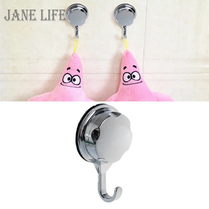 

Chrome-plated Suction Cup Kitchen Hook Towel Hook Bathroom Wall Vacuum Cleaner Hook Rail Hanger Storage Hanger Small Hook Goods
