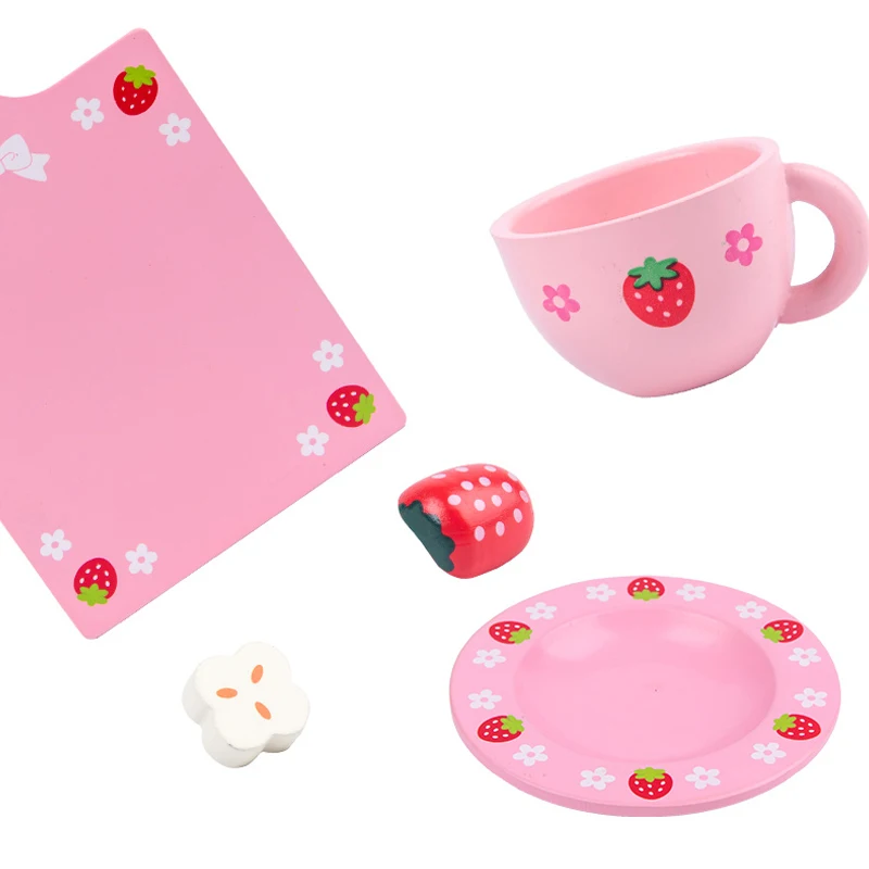 

Baby Wooden Kitchen Toy Wooden Strawberry Cake Party For Kids Pretend Play Early Learning Educational Toy