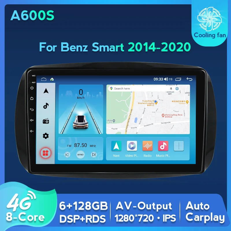 

RDS IPS 4G LTE Android автомобильный радиоприемник с навигацией GPS видео стерео плеер для Mercedes Benz Smart 2014 2015 2016 2017 2018 2019