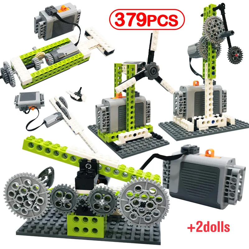 

379pcs City Electric Technical Gear Seesaw Mechanical Windmill Sets DIY Building Block Invention Bricks Toys for Children Gifts