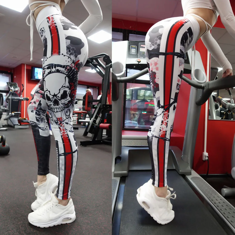 

Woman Yoga Leggings Quick Dry Fitness Pants Printing Tights Stretch Trousers High Waist Trouser Training Gym Jogging C1750