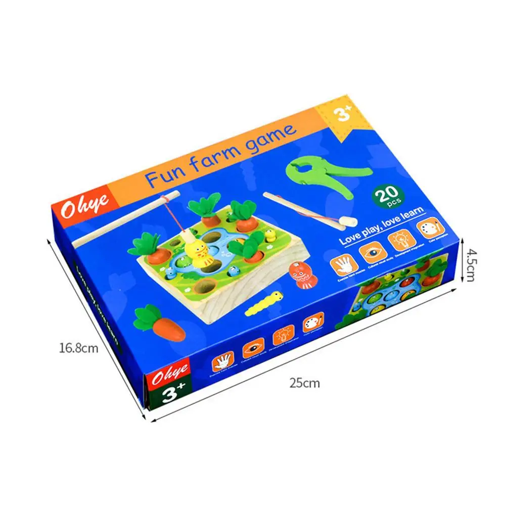 

Wooden Block Pulling Carrot Game Kids Montessori Toy Block Set Cognition Ability Alpinia Toy funny Interactive Toy gift For Kid