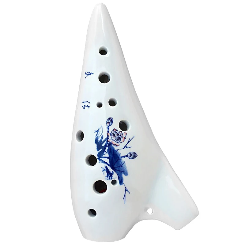 

Alto C White Ice-crack Ocarina 12 Holes Woodwind Instrument Smooth Appearance Music Instrument Beginner/Professional Performer