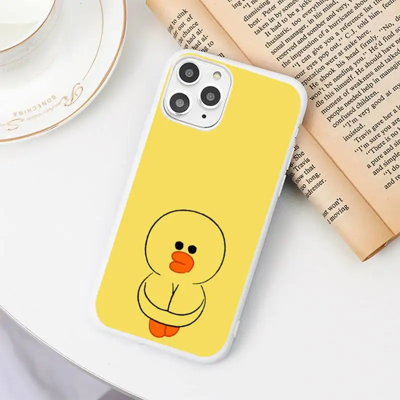 

Cool Yellow Duck Phone Case Candy Color White for iPhone 11 pro XS MAX 8 7 6 6S Plus X 5S SE 2020 XR
