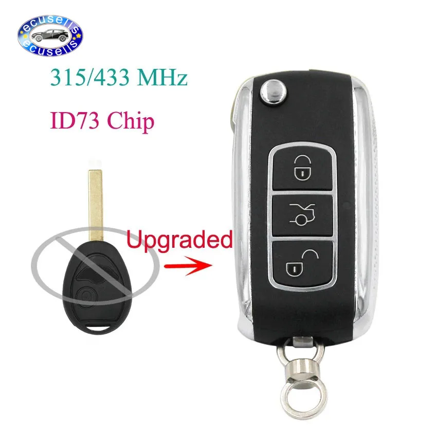Обновленная Замена складной дистанционный брелок для BMW Mini Rover 75 2002 2005 315 МГц/433 МГц