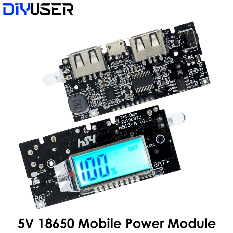 Двойной USB 5 в 1 а 18650 Мобильный Внешний аккумулятор зарядное устройство PCB модуль
