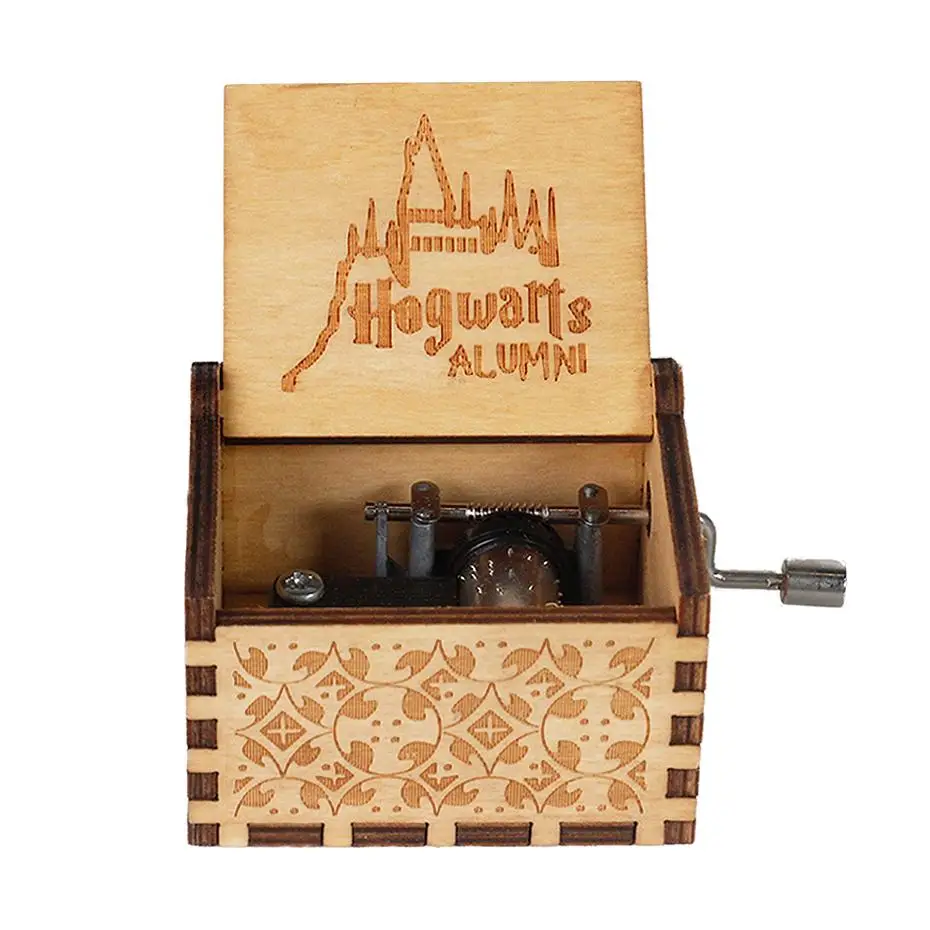 

HOT Wooden Hand Crank Black Queen Jurassic Park Music Box Children's Holiday Gifts Christmas Gifts New Year Gift