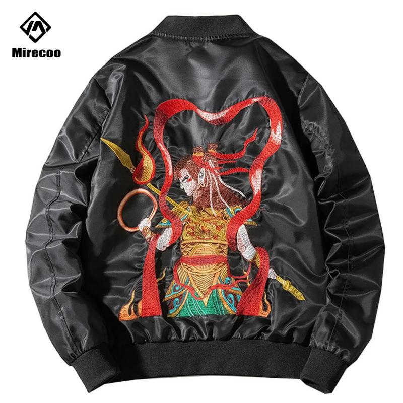 Высококачественная Мужская куртка с вышивкой в японском стиле пилот MA 1 мужская