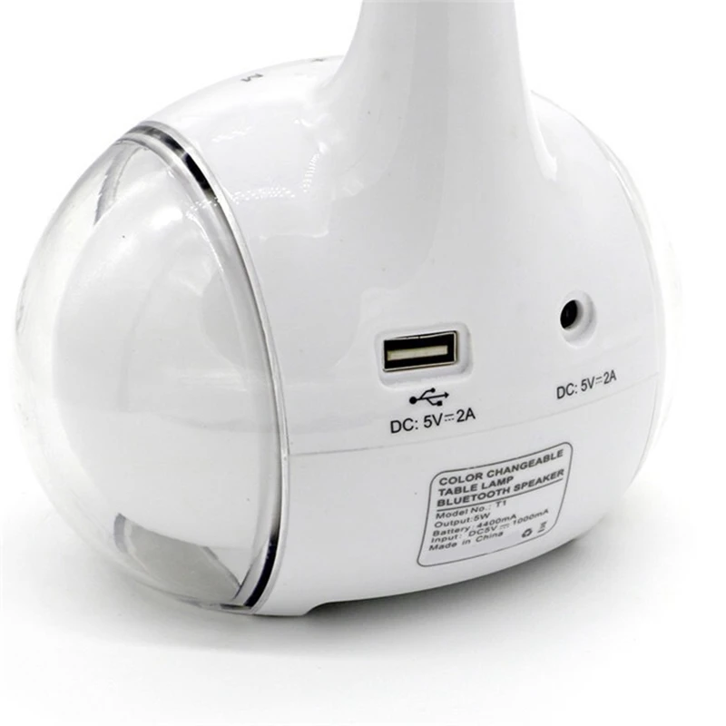 

Led Bluetooth Speaker Colorful Night Light with Wireless Contact Control Rechargeable Desk Table Lamp