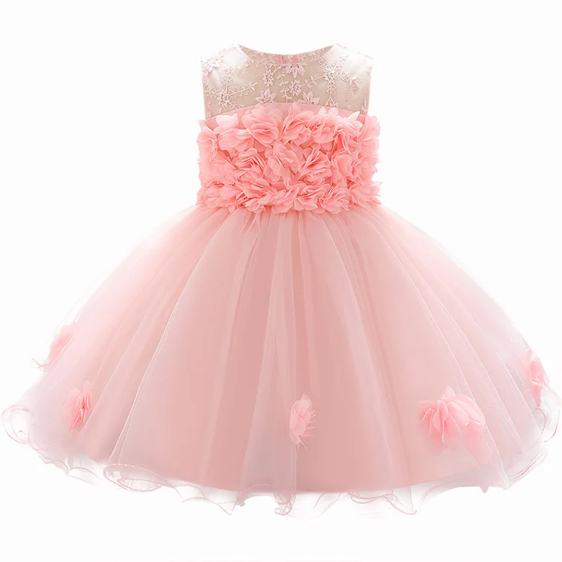 Платье для маленьких девочек с вышивкой и бантом 0-от 24 мес. до 1 лет Одежда платье