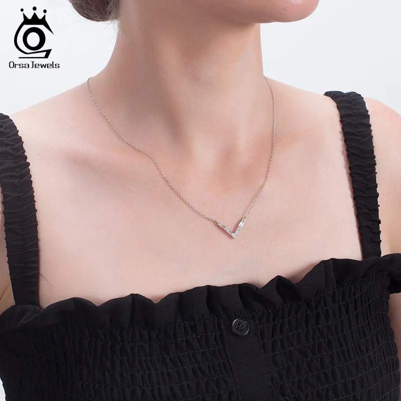 ORSA JEWELS S925 романтическое ожерелье набор серег-колец для женщин из стерлингового