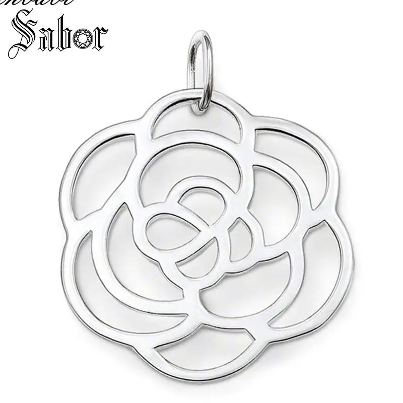 Подвески в виде розы серебристого цвета подарок для женщин классические брелки