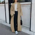 Женская ветровка Celmia, длинный кардиган в Корейском стиле, мешковатый, с расклешенным рукавом, осень 2021