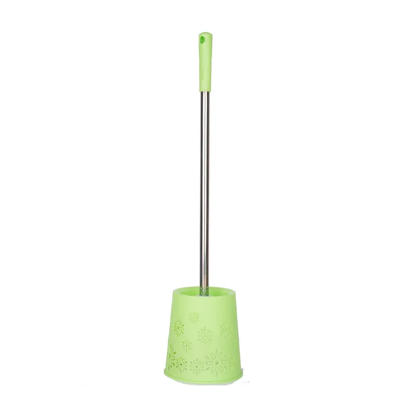 

Stainless steel rod long handle toilet brush without dead angle cleaning brush bathroom with base cleaning brush nylon material