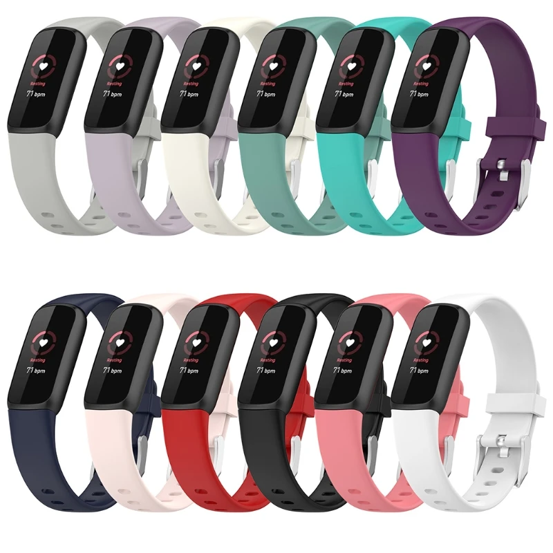 

Silicone Band Compatible with -Fitbit-Luxe Soft Sports Smart Watch Wrist Sweatproof Strap Loop Bracelet Replacement