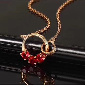 Подвеска из 18-каратного золота с рубином новый дизайн драгоценные камни