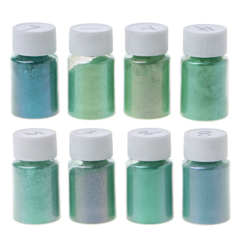 

L5YA 8 Colors Magic Resin Pigment Rainbow Pearl Powder Colorant Epoxy Mold Glitter Filling Material Manicure Decorations DIY