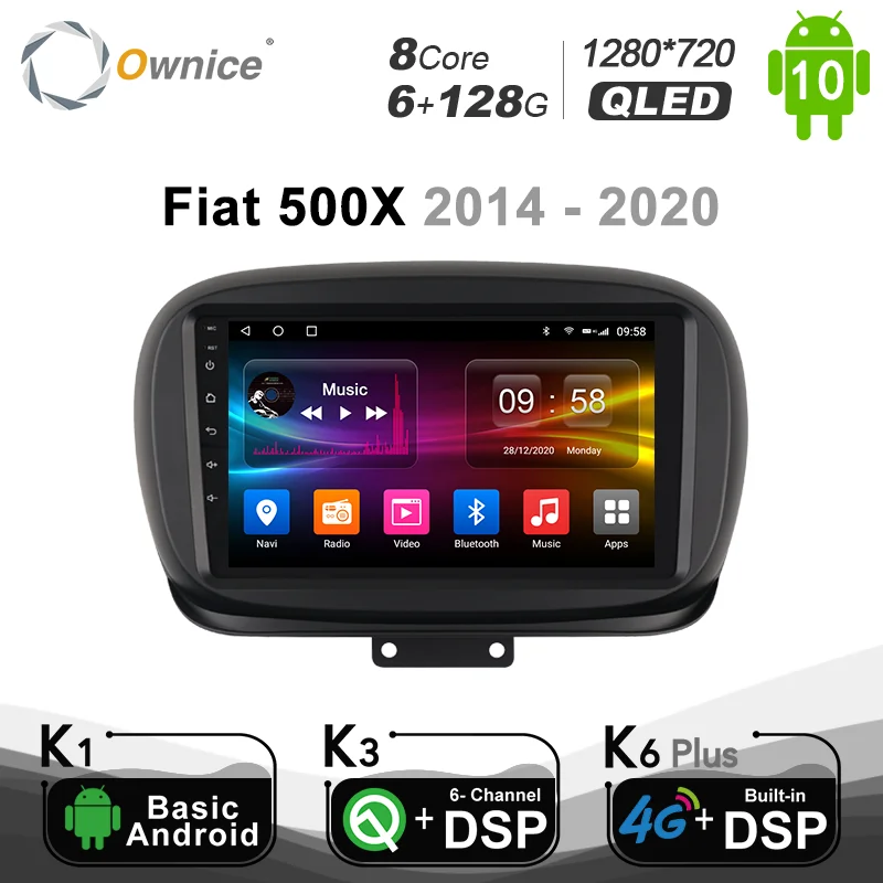 

1280*720 Ownice Octa Core Android 10,0 автомобильный DVD GPS для Fiat 500X 2014 - 2020 GPS автомобильное головное устройство радио RDS 4G LTE 6 + 128G DSP SPDIF