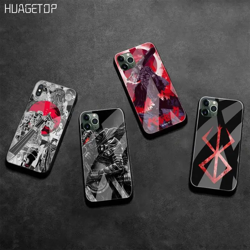 

HUAGETOP Berserk Anime Guts Griffith Phone Case Tempered Glass For iPhone 11 Pro XR XS MAX 8 X 7 6S 6 Plus SE 2020 case