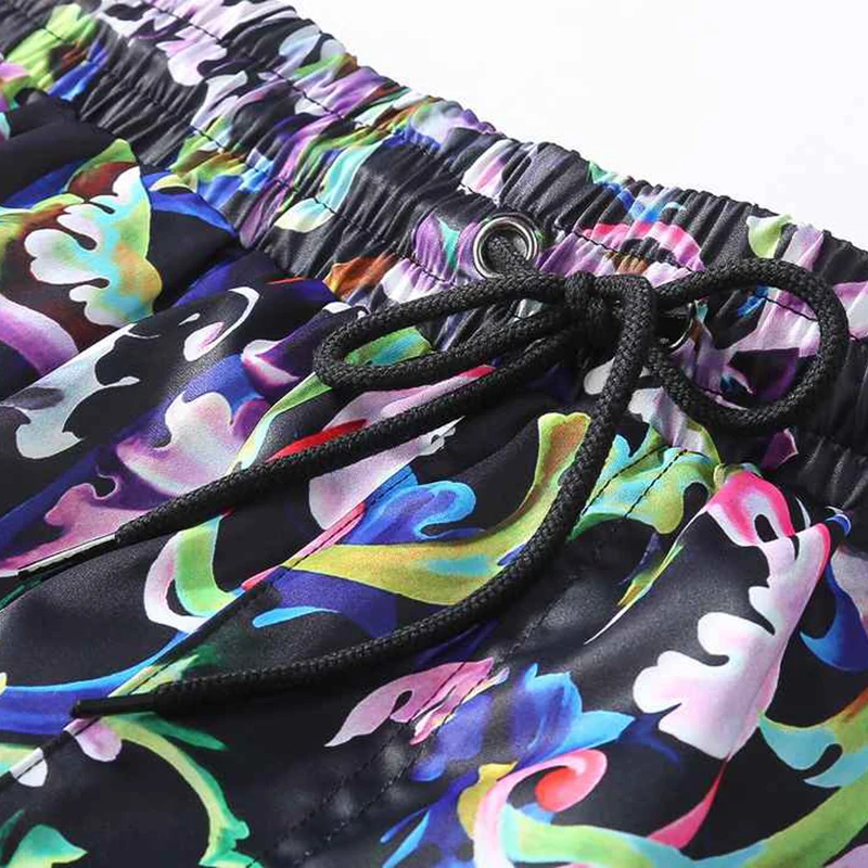 European Summer New Casual Shorts Men's Brand Exquisite Printing Beach Pants Trendy Sports Five-Point