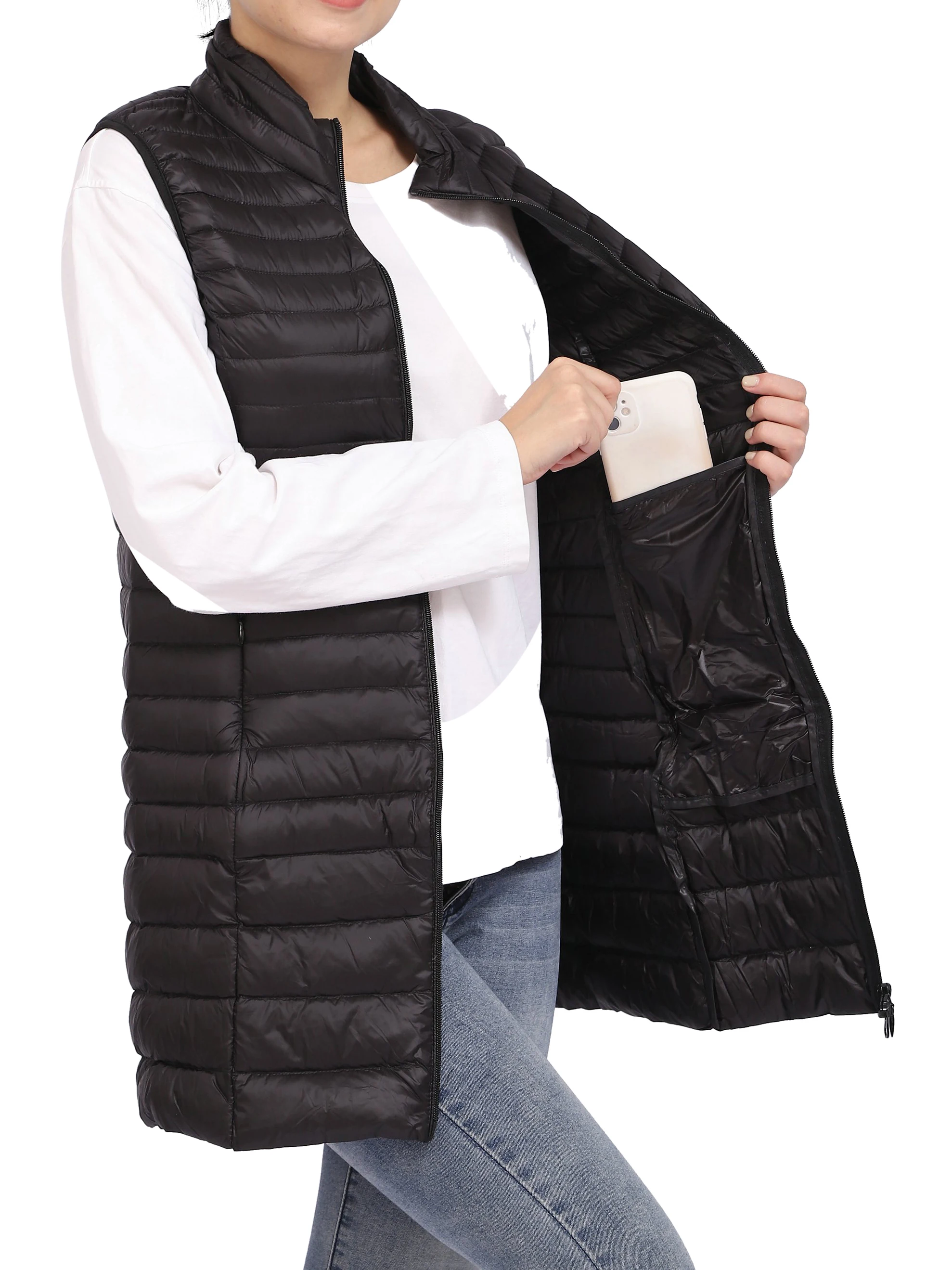 Жилеты для женщин куртка без рукавов 2020 Черное Женское пальто с