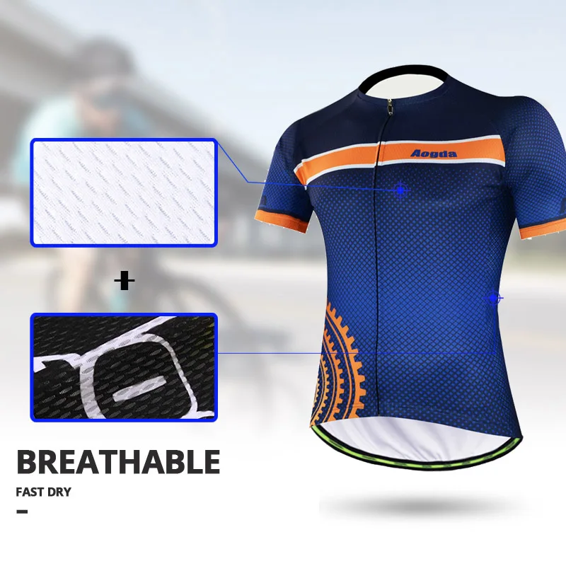 Мужской комплект одежды для велоспорта Aogda синяя или Красная футболка с коротким