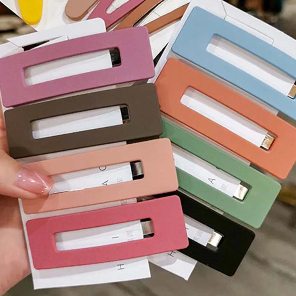 Женские матовые квадратные заколки для волос яркие металлические инструменты