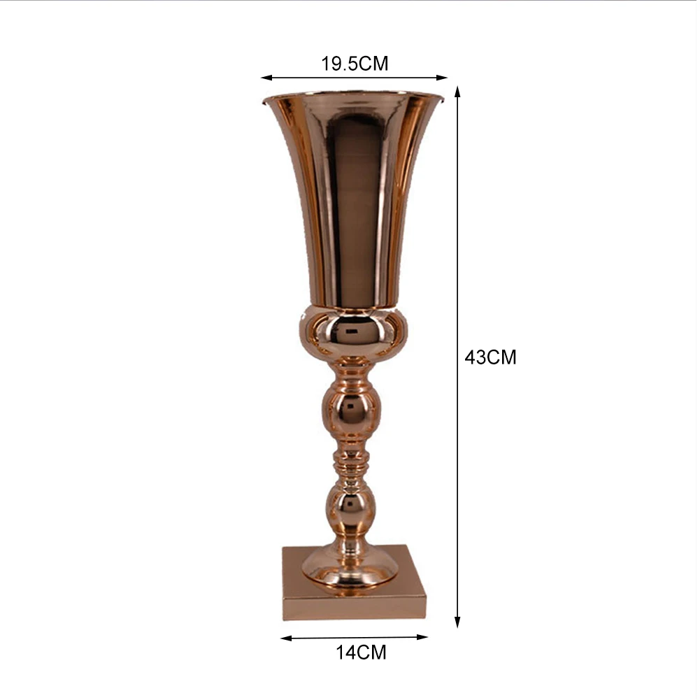 43 см большая потрясающая Золотая железная Роскошная ваза для цветов Свадебный