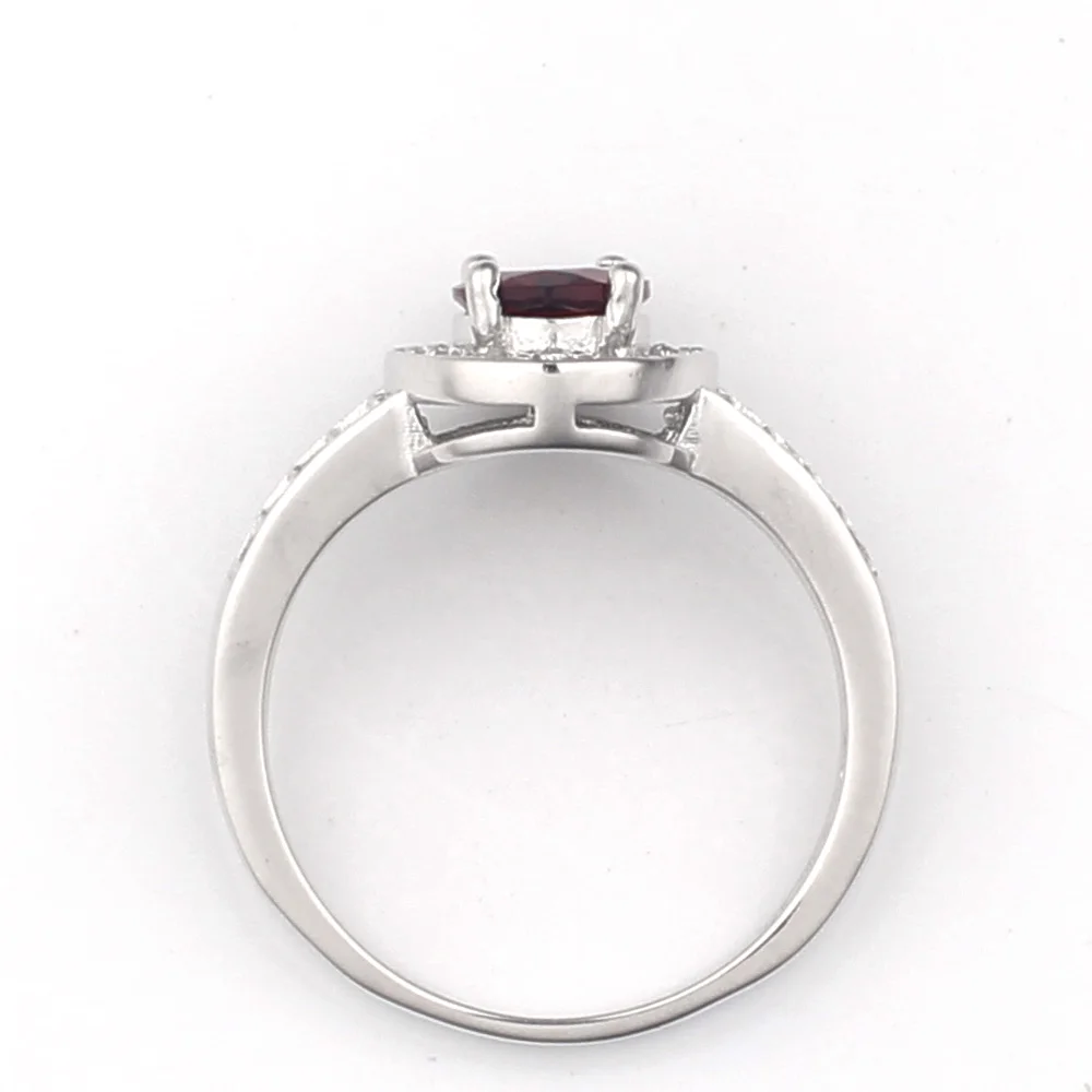 

Women 925 Sterling Silver Wedding Ring Natural Red Garnet Gemstone 6x8mm Oval Stone Jewelry January Birthstone R013RGN
