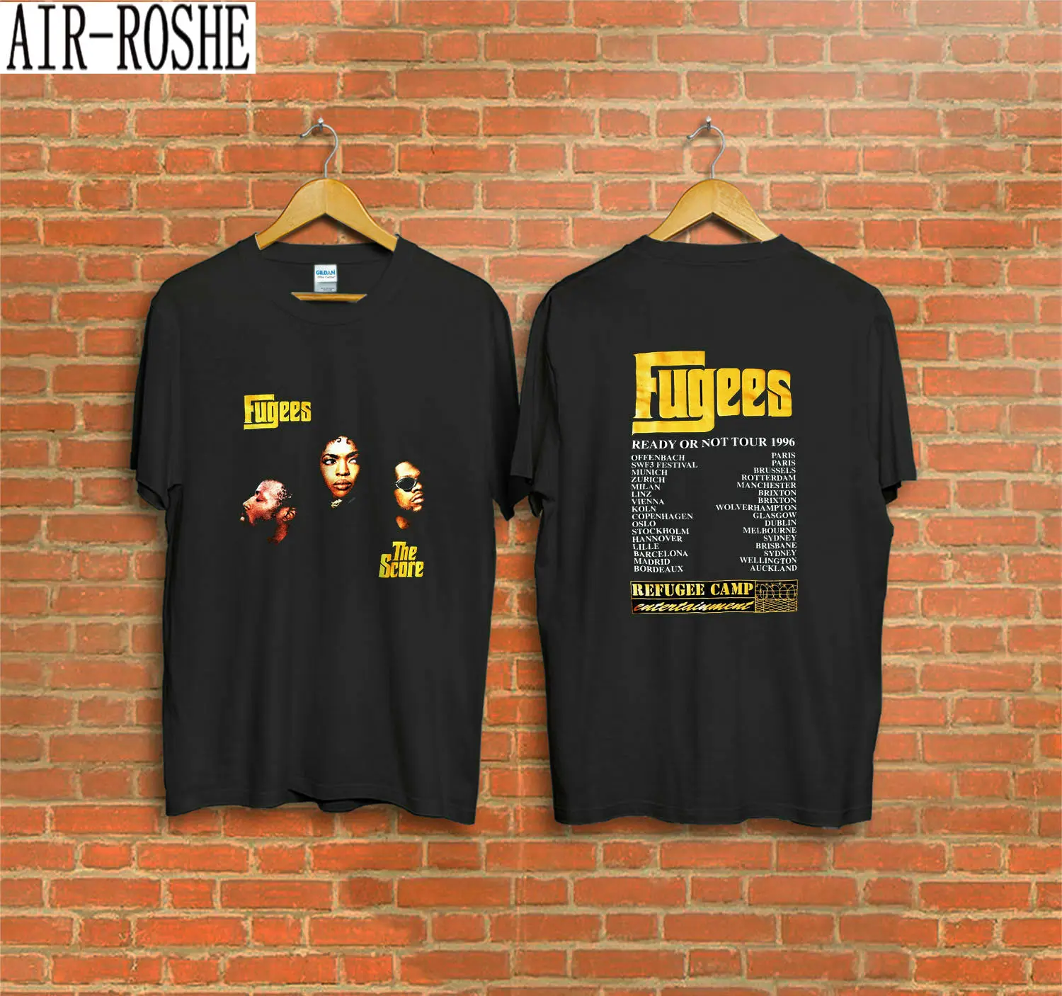 Винтажная Футболка 1996 Fugees The Score pront ou non Concert tourneste футболка с круглым вырезом
