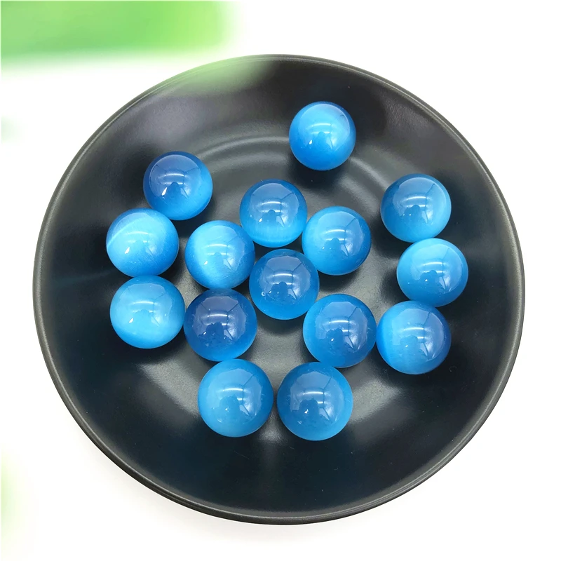 Красивый Небесно-Голубой кошачий глаз камень шар синий шар кристальная Сфера шары кристалл драгоценный камень целебные камни подарки натуральные камни и минералы